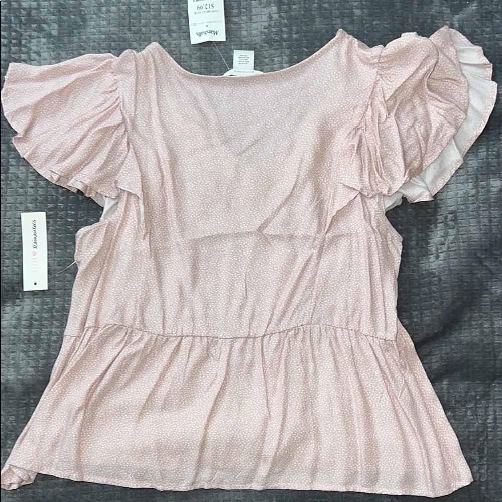 Pink Ruffle Sleeve Top - Picture 3 of 3